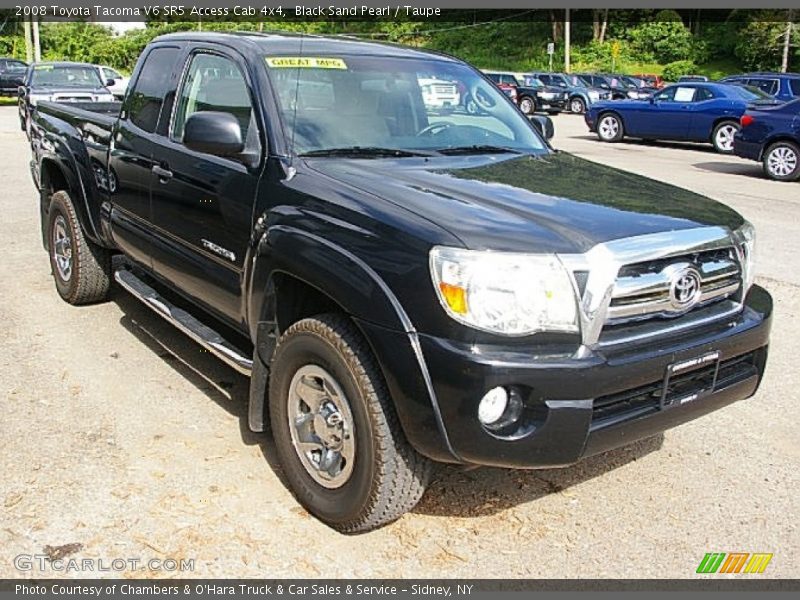 Black Sand Pearl / Taupe 2008 Toyota Tacoma V6 SR5 Access Cab 4x4