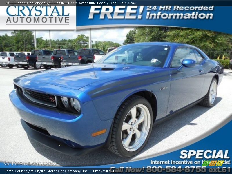 Deep Water Blue Pearl / Dark Slate Gray 2010 Dodge Challenger R/T Classic