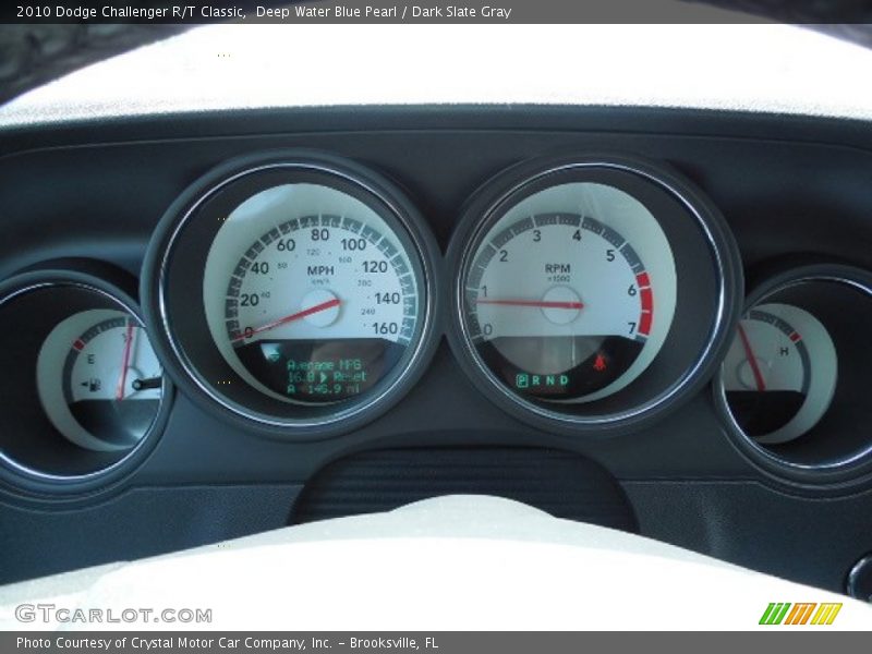 Deep Water Blue Pearl / Dark Slate Gray 2010 Dodge Challenger R/T Classic