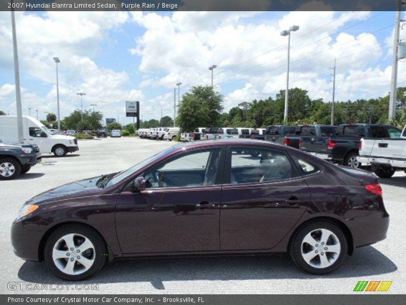 Purple Rain / Beige 2007 Hyundai Elantra Limited Sedan