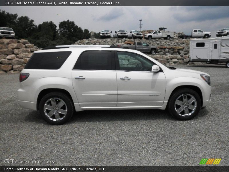 White Diamond Tricoat / Cocoa Dune 2014 GMC Acadia Denali AWD