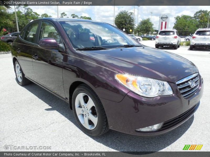 Purple Rain / Beige 2007 Hyundai Elantra Limited Sedan