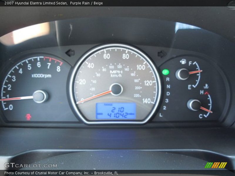 Purple Rain / Beige 2007 Hyundai Elantra Limited Sedan