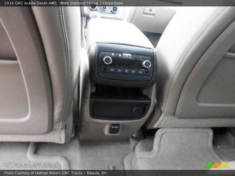 White Diamond Tricoat / Cocoa Dune 2014 GMC Acadia Denali AWD