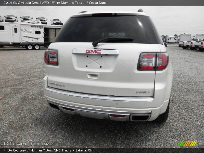 White Diamond Tricoat / Cocoa Dune 2014 GMC Acadia Denali AWD