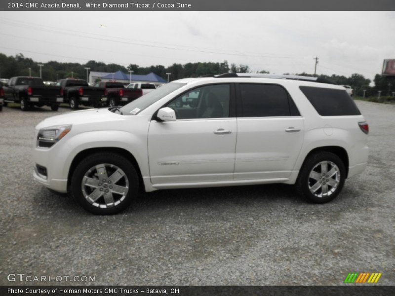 White Diamond Tricoat / Cocoa Dune 2014 GMC Acadia Denali