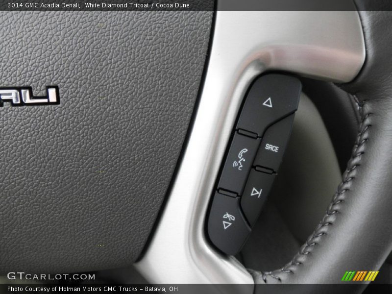 White Diamond Tricoat / Cocoa Dune 2014 GMC Acadia Denali