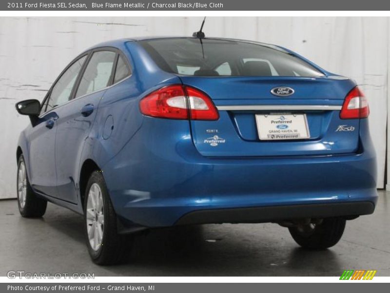 Blue Flame Metallic / Charcoal Black/Blue Cloth 2011 Ford Fiesta SEL Sedan