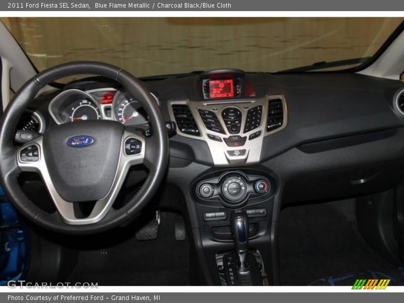 Blue Flame Metallic / Charcoal Black/Blue Cloth 2011 Ford Fiesta SEL Sedan