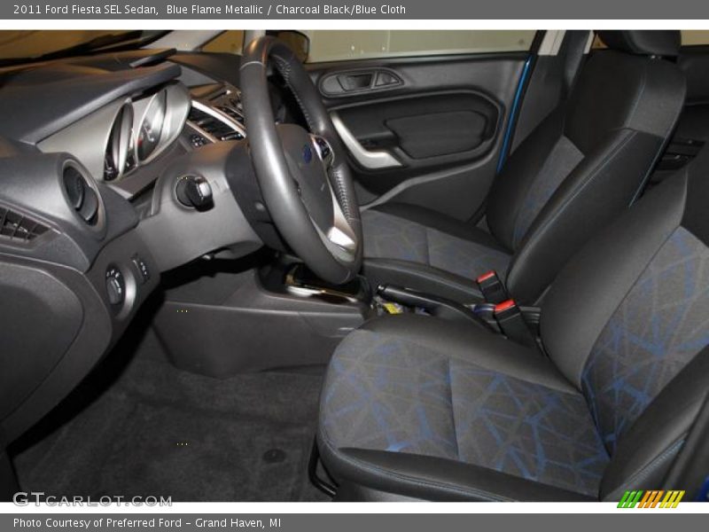 Blue Flame Metallic / Charcoal Black/Blue Cloth 2011 Ford Fiesta SEL Sedan