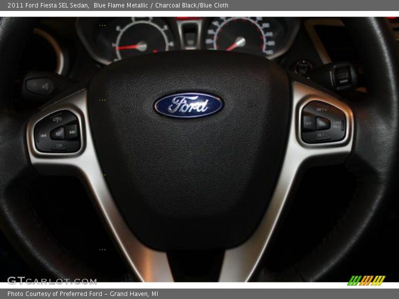 Blue Flame Metallic / Charcoal Black/Blue Cloth 2011 Ford Fiesta SEL Sedan