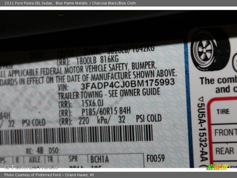 Blue Flame Metallic / Charcoal Black/Blue Cloth 2011 Ford Fiesta SEL Sedan