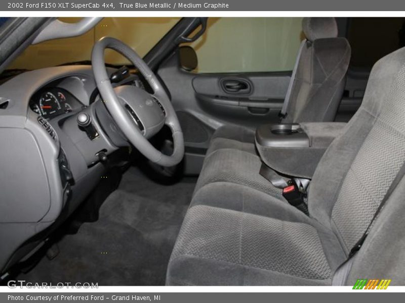 True Blue Metallic / Medium Graphite 2002 Ford F150 XLT SuperCab 4x4