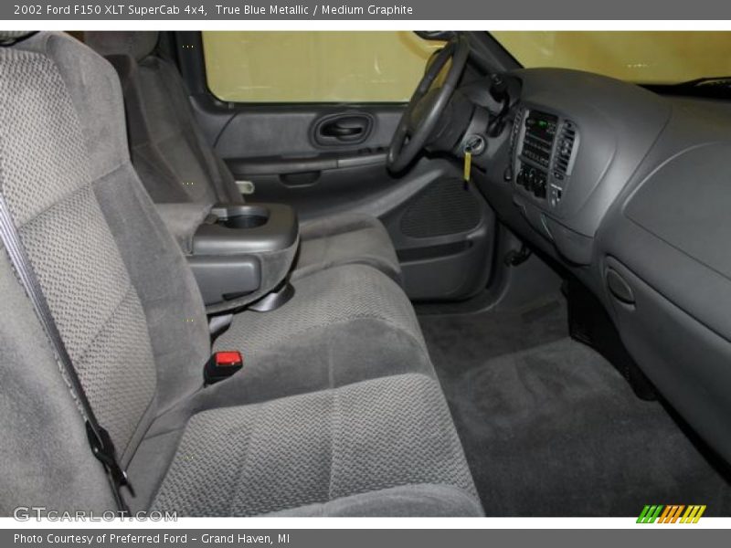 True Blue Metallic / Medium Graphite 2002 Ford F150 XLT SuperCab 4x4