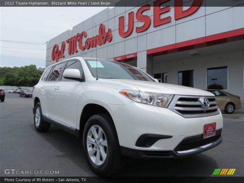 Blizzard White Pearl / Sand Beige 2012 Toyota Highlander