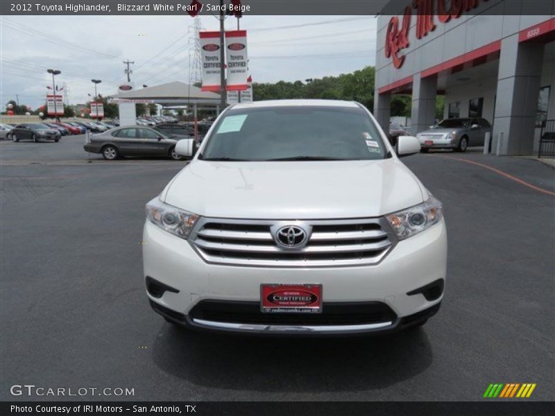 Blizzard White Pearl / Sand Beige 2012 Toyota Highlander
