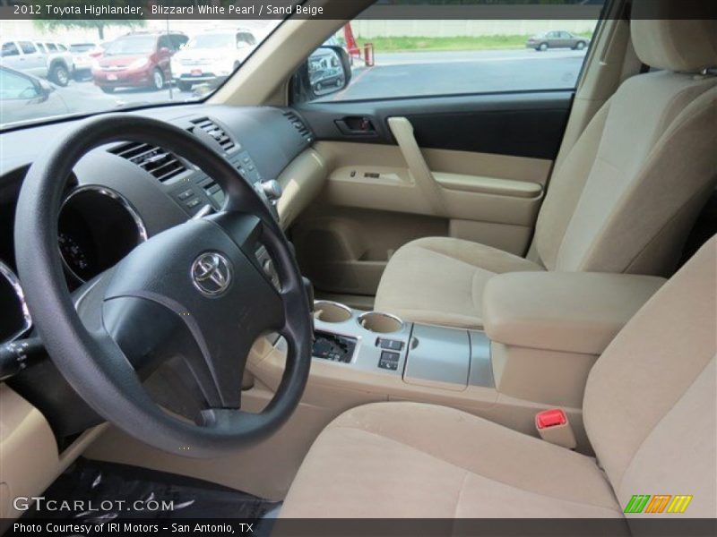 Blizzard White Pearl / Sand Beige 2012 Toyota Highlander