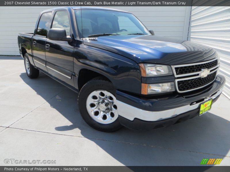 Dark Blue Metallic / Light Titanium/Dark Titanium Gray 2007 Chevrolet Silverado 1500 Classic LS Crew Cab