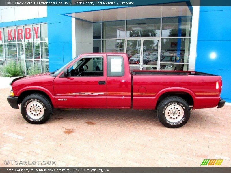 Dark Cherry Red Metallic / Graphite 2002 Chevrolet S10 Extended Cab 4x4