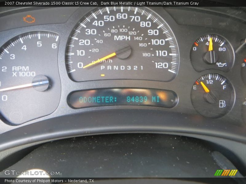 Dark Blue Metallic / Light Titanium/Dark Titanium Gray 2007 Chevrolet Silverado 1500 Classic LS Crew Cab