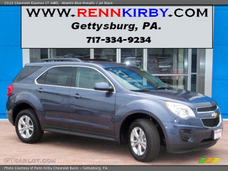Atlantis Blue Metallic / Jet Black 2013 Chevrolet Equinox LT AWD