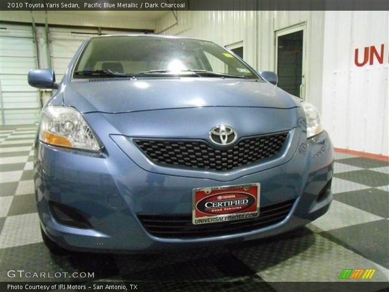 Pacific Blue Metallic / Dark Charcoal 2010 Toyota Yaris Sedan
