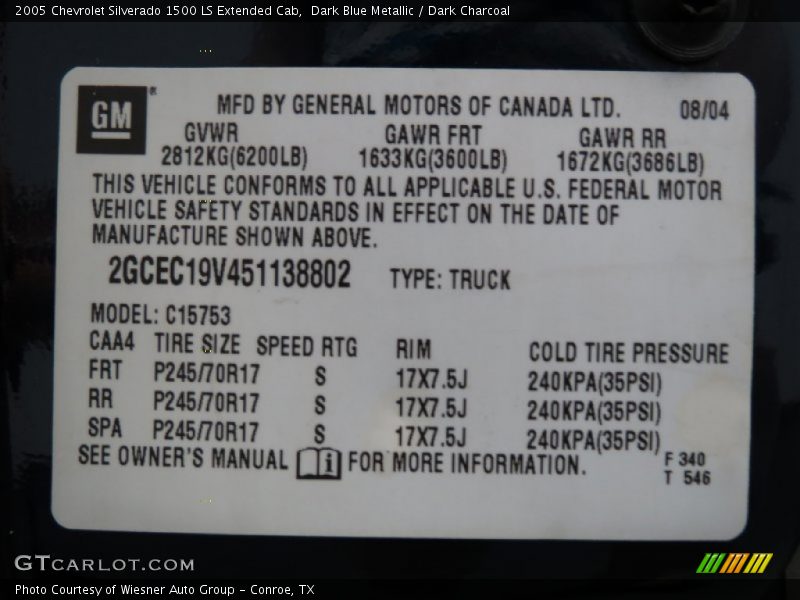 Dark Blue Metallic / Dark Charcoal 2005 Chevrolet Silverado 1500 LS Extended Cab