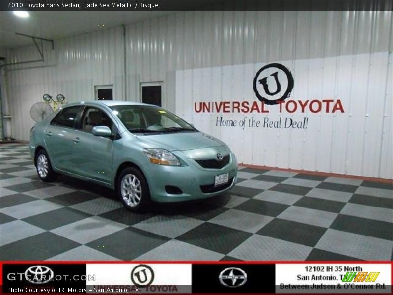 Jade Sea Metallic / Bisque 2010 Toyota Yaris Sedan