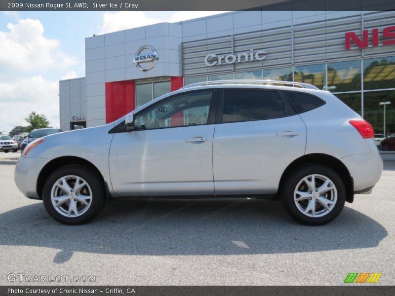 Silver Ice / Gray 2009 Nissan Rogue SL AWD