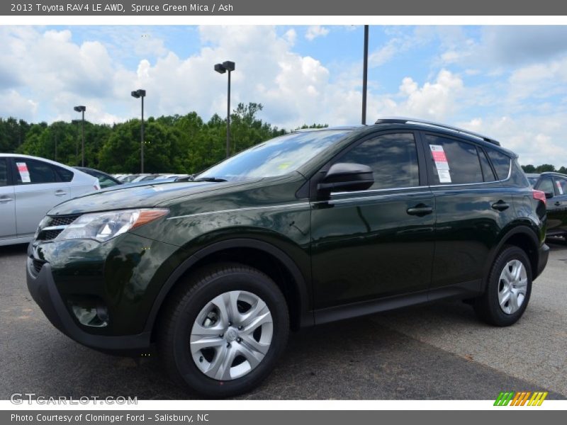 Spruce Green Mica / Ash 2013 Toyota RAV4 LE AWD