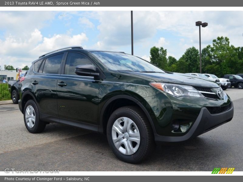 Spruce Green Mica / Ash 2013 Toyota RAV4 LE AWD