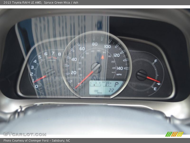 Spruce Green Mica / Ash 2013 Toyota RAV4 LE AWD