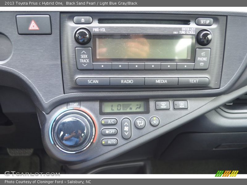 Black Sand Pearl / Light Blue Gray/Black 2013 Toyota Prius c Hybrid One