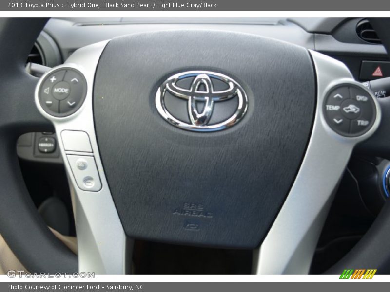 Black Sand Pearl / Light Blue Gray/Black 2013 Toyota Prius c Hybrid One