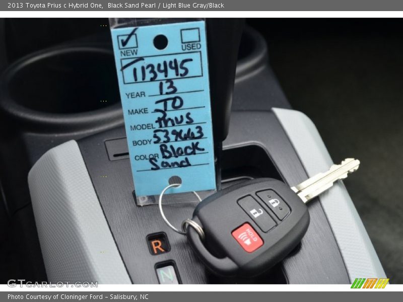 Black Sand Pearl / Light Blue Gray/Black 2013 Toyota Prius c Hybrid One