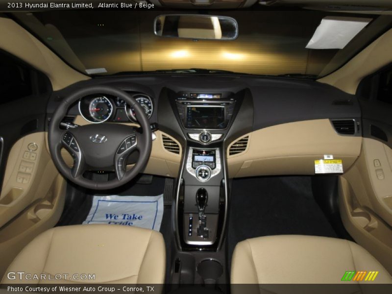 Atlantic Blue / Beige 2013 Hyundai Elantra Limited