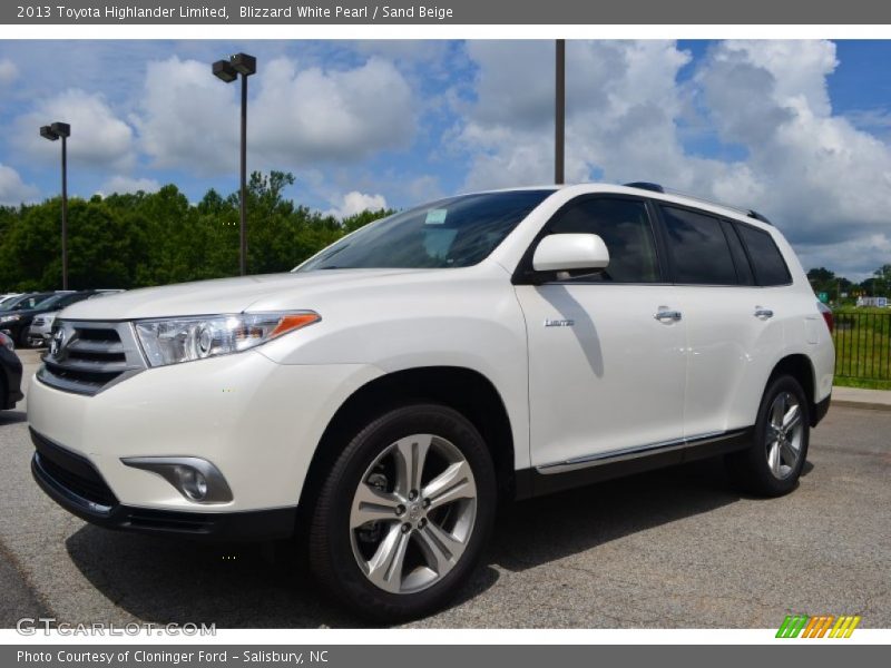 Blizzard White Pearl / Sand Beige 2013 Toyota Highlander Limited