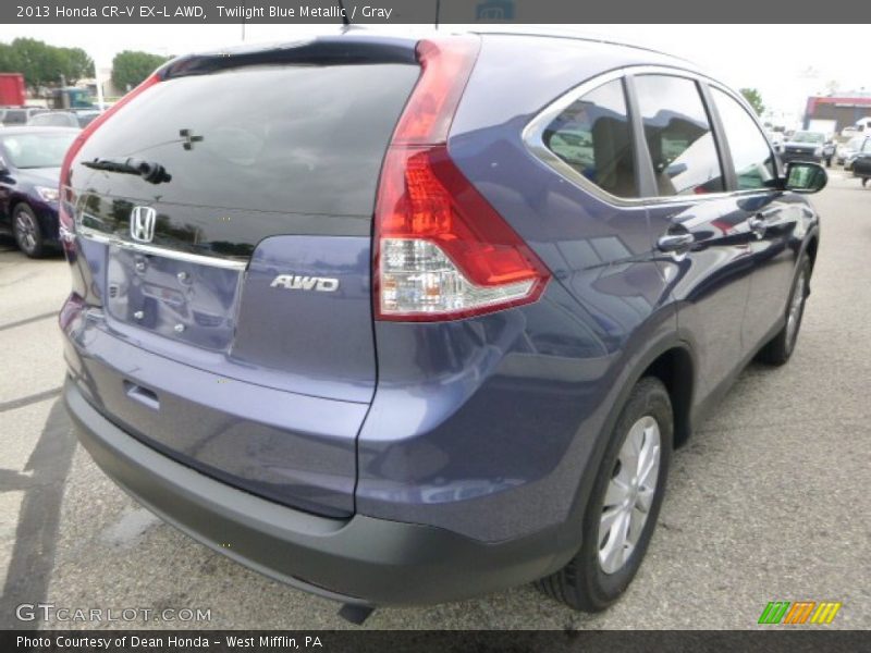 Twilight Blue Metallic / Gray 2013 Honda CR-V EX-L AWD