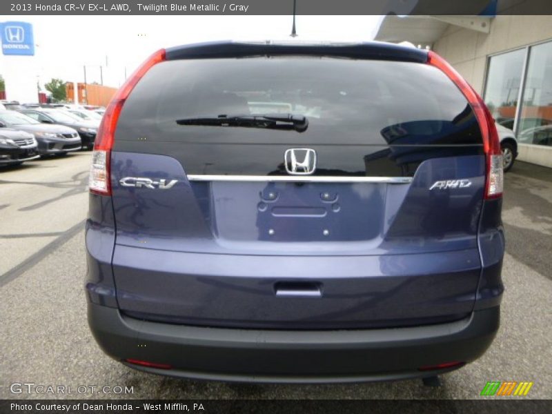 Twilight Blue Metallic / Gray 2013 Honda CR-V EX-L AWD