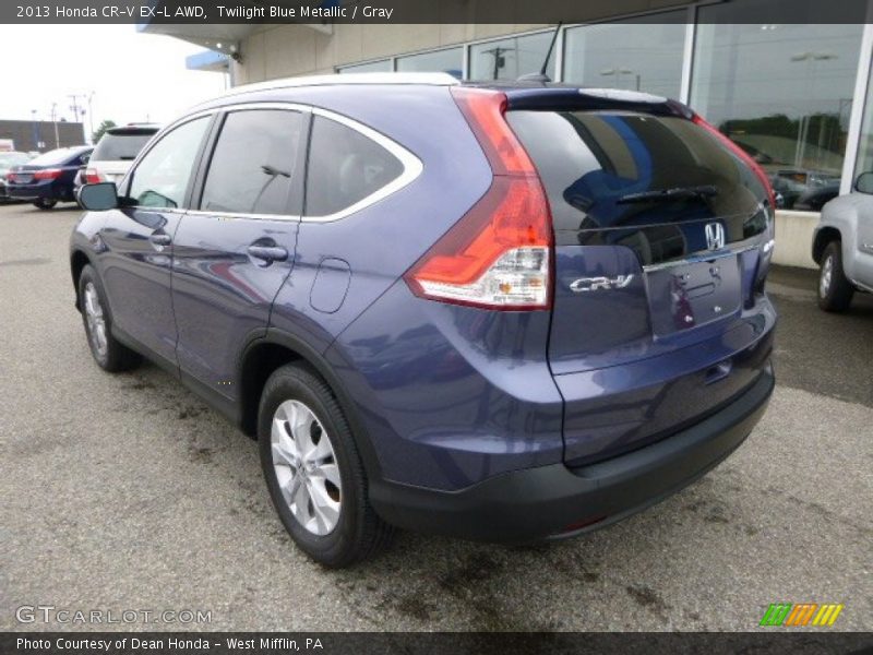 Twilight Blue Metallic / Gray 2013 Honda CR-V EX-L AWD