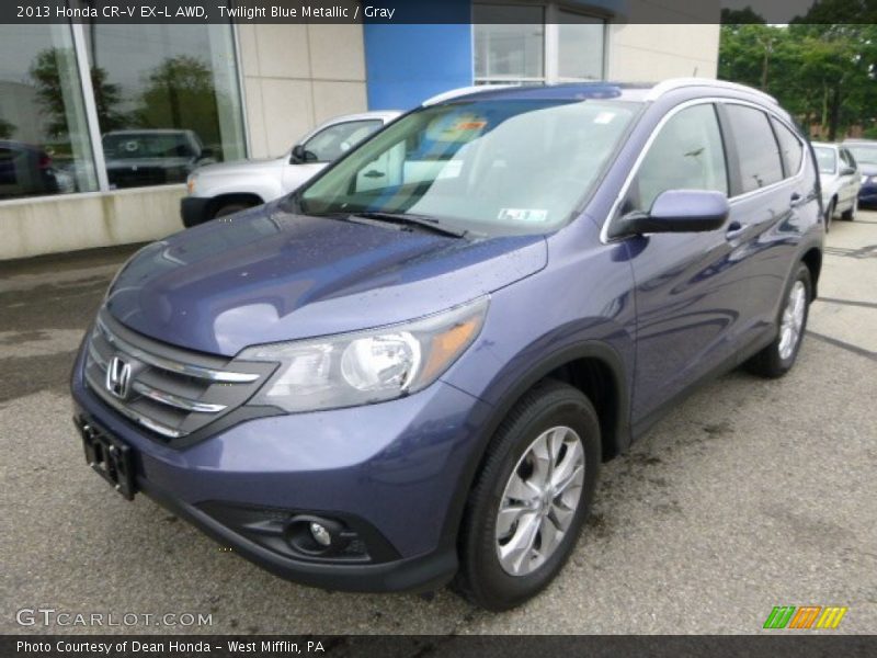 Twilight Blue Metallic / Gray 2013 Honda CR-V EX-L AWD