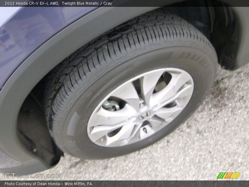 Twilight Blue Metallic / Gray 2013 Honda CR-V EX-L AWD
