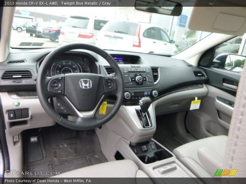 Twilight Blue Metallic / Gray 2013 Honda CR-V EX-L AWD