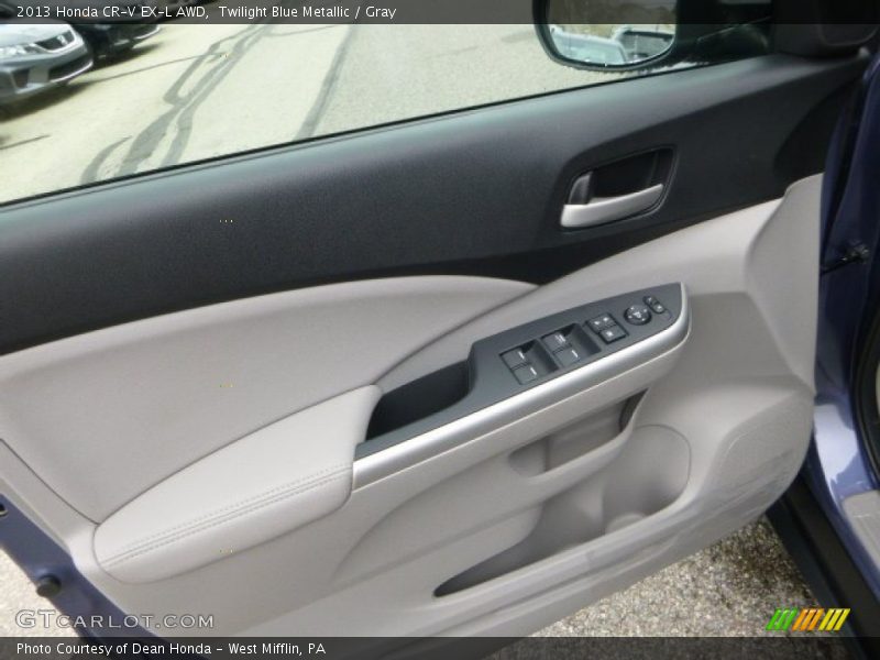 Twilight Blue Metallic / Gray 2013 Honda CR-V EX-L AWD