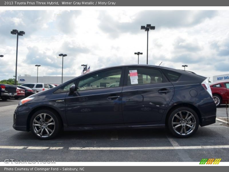 Winter Gray Metallic / Misty Gray 2013 Toyota Prius Three Hybrid
