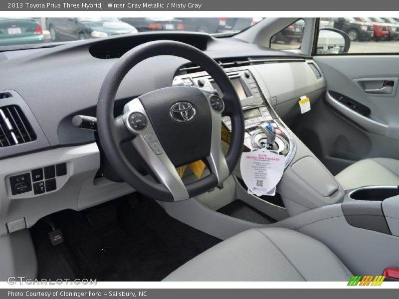 Winter Gray Metallic / Misty Gray 2013 Toyota Prius Three Hybrid