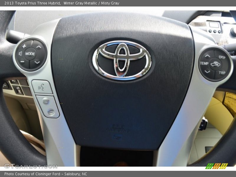 Winter Gray Metallic / Misty Gray 2013 Toyota Prius Three Hybrid