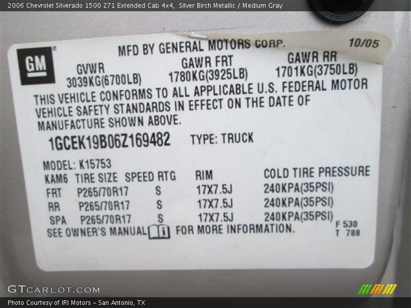 Silver Birch Metallic / Medium Gray 2006 Chevrolet Silverado 1500 Z71 Extended Cab 4x4