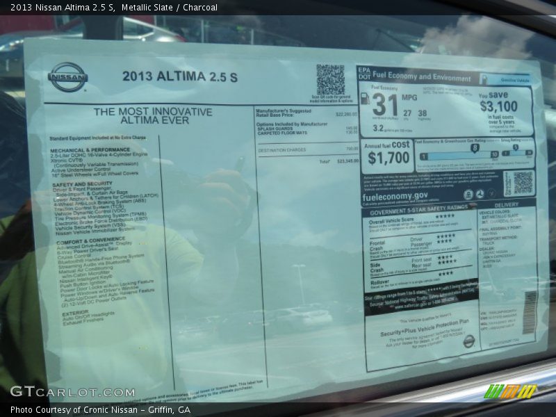 Metallic Slate / Charcoal 2013 Nissan Altima 2.5 S