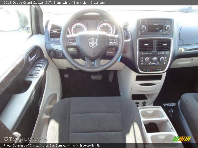 Stone White / Black/Light Graystone 2013 Dodge Grand Caravan SXT